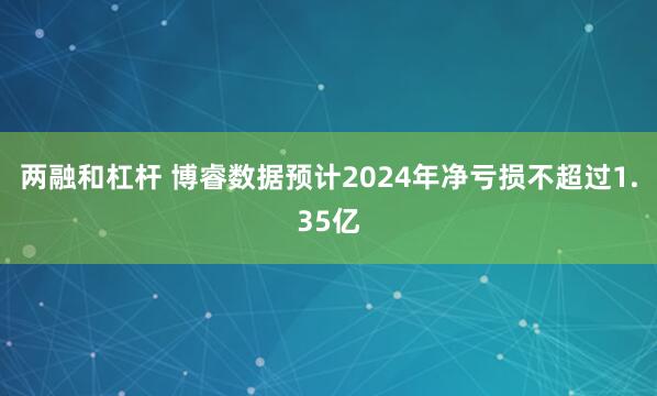 两融和杠杆 博睿数据预计2024年净亏损不超过1.35亿